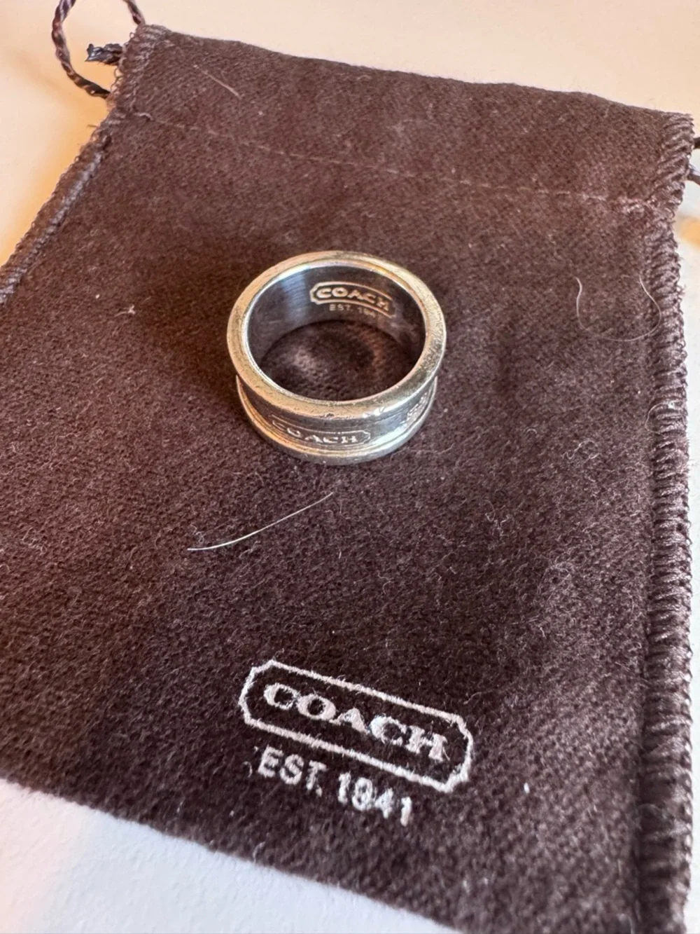 COACH 925 Silver Brand Ring - Picture 6 of 6